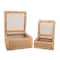 Hello Honey® Cane & Rattan Display Box with Glass Lid Set